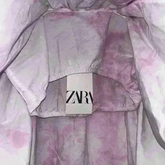 Zara Pink and White Tye dye Top, Size Small - Picture 7 of 7